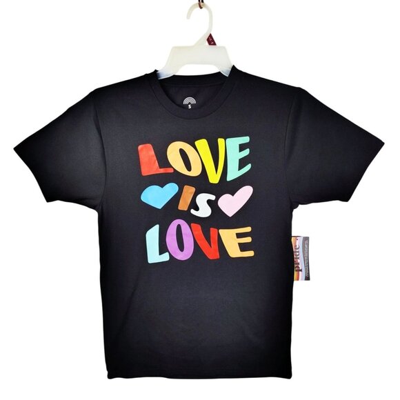 Love Is Love Rainbow Pride Shirt Small Black Unisex LGBTQ Short Sleeve Tee - Picture 1 of 8